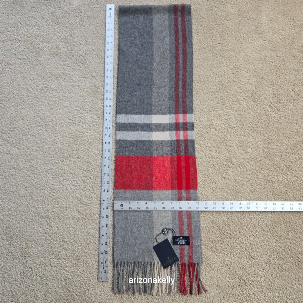 NWT Balmoral Lambswool Scarf Grey Check (Johnston) Scotland - Picture 4 of 10